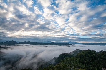 beautiful mountain mist sky scenery