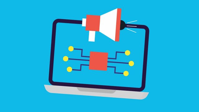 tablet pc with arrow, 2d animation video clip, SEO data research, SEO result analysis, Website audit, Search report analytics - conceptual 2d animation video clip