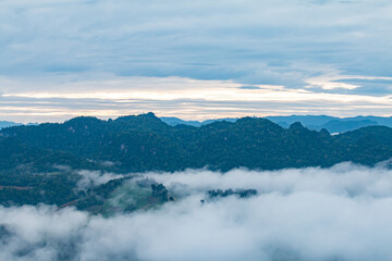 beautiful mountain mist sky scenery