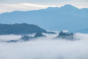 beautiful mountain mist sky scenery