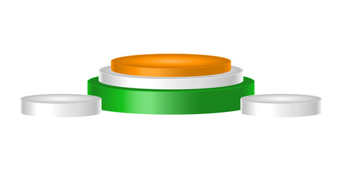 Indian tricolor 3D podium