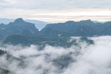 beautiful mountain mist sky scenery