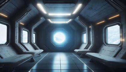 interior of a spaceship or futuristic scene made with  ai