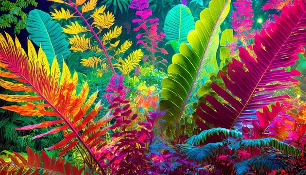 vivid colors colorful exotic leaves