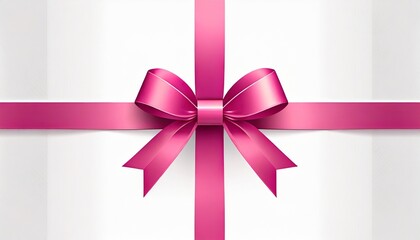 pink ribbon with bow isolated on background