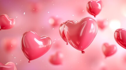 Valentine's day background with hearts. 3D illustration.
