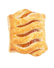 Puff pastry cookies fresh bakery shack isolated on the white background