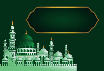 Mosque illustration background with space for your message,background template, Ramadhan Kareem, Muslim style, Islamic center, Eid holiday, happy Ramadan day.