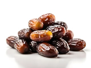 photo close-up sweet dried dates on white background.