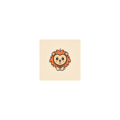 cute lion design logo