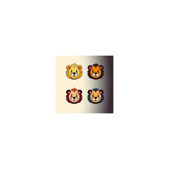 cute lion design logo