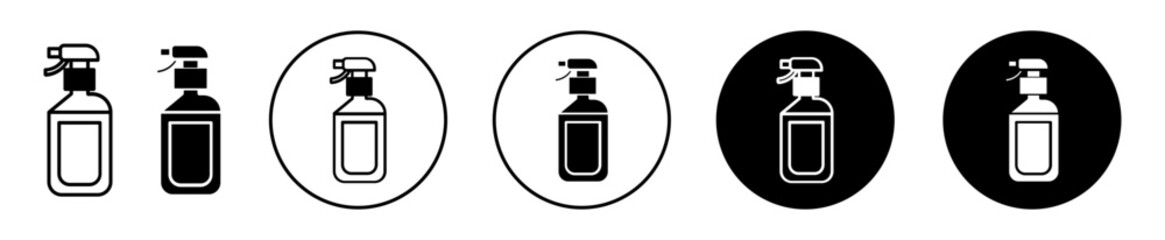cleansing spray icon sign set in outline style graphics design