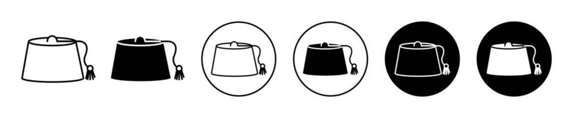 fez hat icon sign set in outline style graphics design