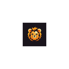 cute lion design logo