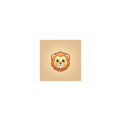 cute lion design logo