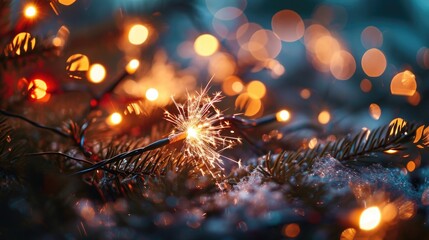 golden shining background with sparkler