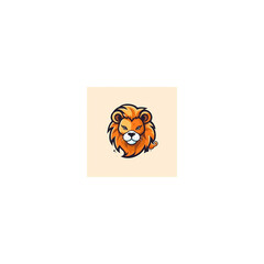 cute lion design logo