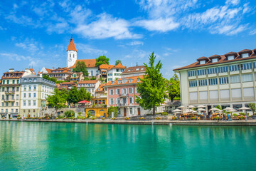 River Aare and cityscape of Thun, Switzerland