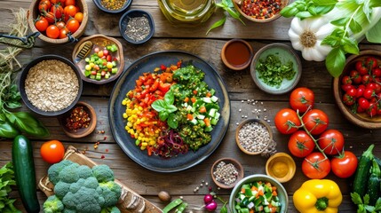 Assorted Vegetables Arranged on a Table