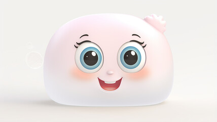 Fototapeta premium shampoo soap cartoon funny abstract children's personage bottle with a smile and eyes isolated on a white background