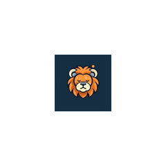cute lion design logo