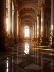 Obraz premium royal palace with a large hall and columns