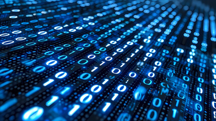 Obraz premium Binary Code Matrix. Digital Encryption Theme Background