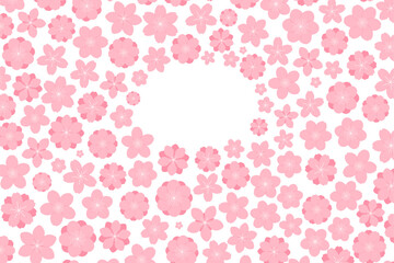 Spring flowers, blossoms, blooms, floral frame. Rectangular border with copy space on transparent background. Flat style vector illustration. Abstract geometric design. Concept seasonal banner