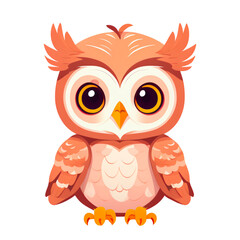 Fototapeta premium cute cartoon owl kids book nursery room decoration cartoon on transparent background illustration