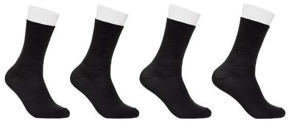 Relaxed top crew sock on foot mannequin isolated on white