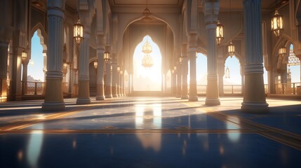3d renderd ramadan mosque design
