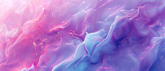 Obraz premium Refreshing Blue Waves Liquid Surface with Abstract Patterns, Reflecting the Summer Sky at the Beach Slime smooth, Background ultrawide 21:9