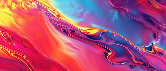 Abstract background with waves feel Lava Vivid color Purple Holograms, sea liquid wave, Background ultrawide 21:9
