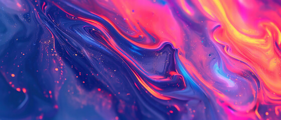Abstract background with waves feel Lava Vivid color Purple Holograms, sea liquid wave, Background ultrawide 21:9 banner - obrazy, fototapety, plakaty