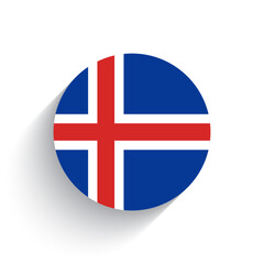Fototapeta premium National flag of Iceland icon vector illustration isolated on white background.