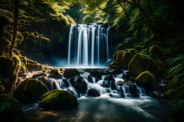 waterfall in the forest beauty of nature 