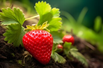 strawberry in the grass