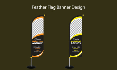 Corporate Business wave feather flag design