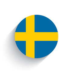 National flag of Sweden icon vector illustration isolated on white background.