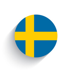 Fototapeta premium National flag of Sweden icon vector illustration isolated on white background.