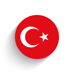 Obraz premium National flag of Turkey icon vector illustration isolated on white background.