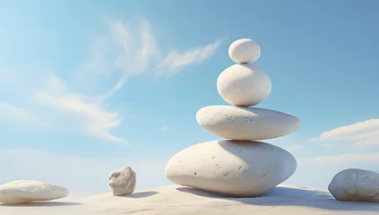 Foto op Plexiglas stack of stones on the beach - balance pile © Lisanne