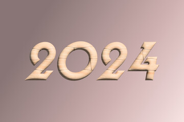 New Year 2024 with 3d text effect 