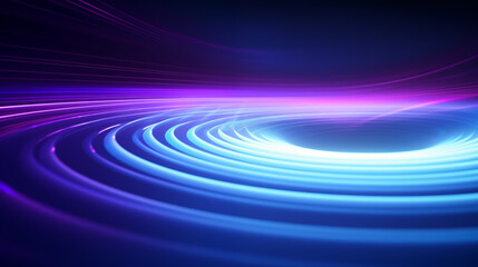 Abstract dark neon background. Pink and blue neon lights wallpaper. Bright futuristic header concept.