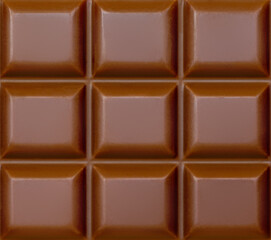 Milk chocolate bar textured background. Chocolate Pattern.   High resolution image close up
