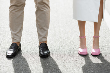Elegant Couples Footwear on a Sunny Day