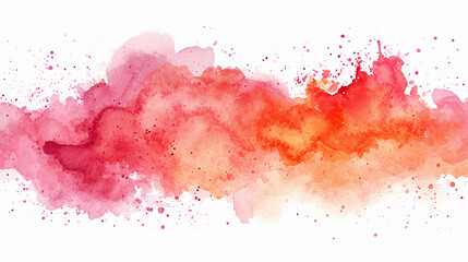 Peach color watercolor stain, design element. Generative AI - obrazy, fototapety, plakaty