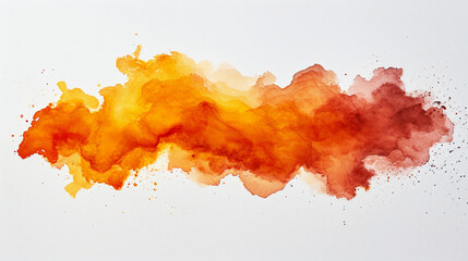 Orange watercolor stain, design element. Generative AI