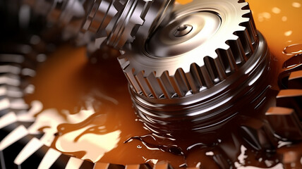 crankshaft on a black background in oil grease, a new car spare part, fictional computer graphics