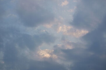 Naklejka na ściany i meble dark rain cloud floating on sky in evening